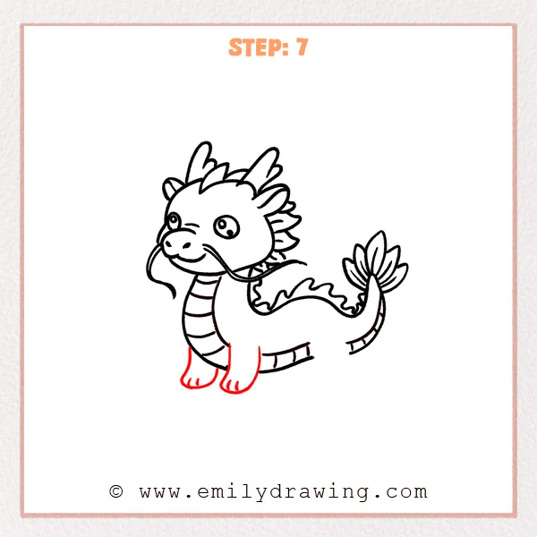 how to draw a chinese dragon - Step 7